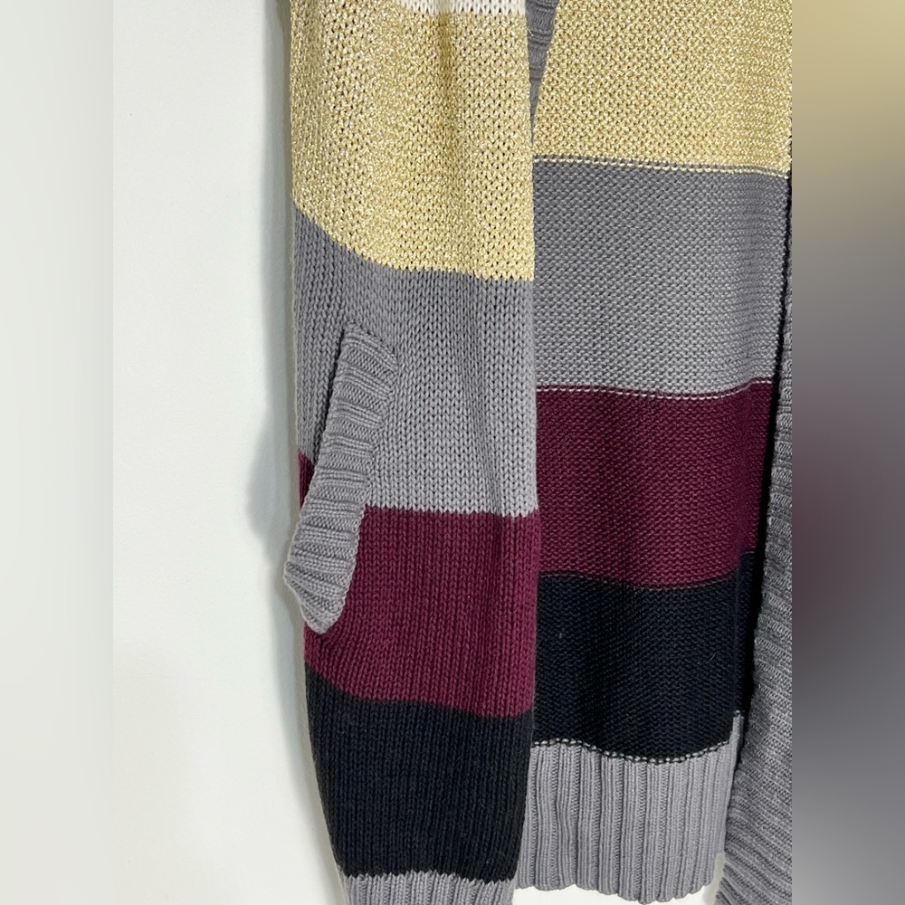 7 For All Mankind Open Color-block Cashmere Blend Sweater Cardigan Size Small - Picture 2 of 9